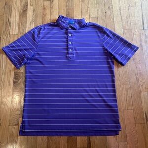 Stitch Golf Purple Striped Performance Polo Large